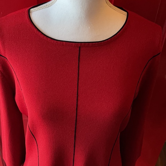 Notations red 3/4 length sweater sz ex lg - Picture 2 of 4